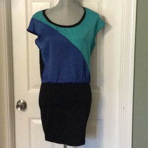 One piece color block dress